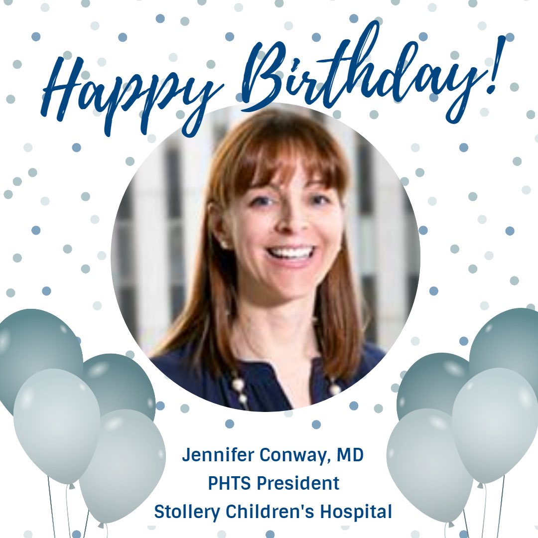 PHTS wishes a big Happy Birthday to our fearless leader of PHTS, Dr. Jennifer Conway. Dr. Conway is a pediatric transplant cardiologist at Stollery Children's Hospital in Alberta. We are grateful to Dr. Conway for her passion and dedication to PHTS. Happy Birthday! @jen_conway1