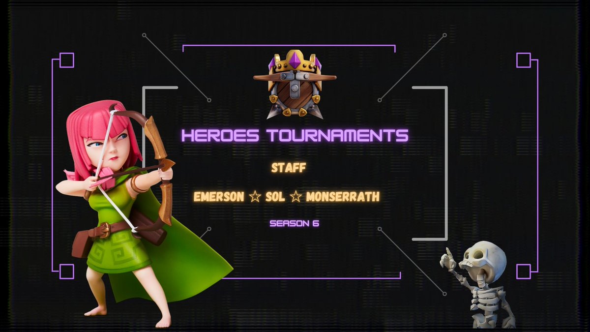 Eita que agora ficou sério 🥁🔥💛
Apoiando o Heroes e fortalecendo a próxima temporada, nossos staffs mito. 
Emerson (site e moderação), <a href="/Sol_Coc/">Coc Sol Chau</a> (mídia e moderação) e <a href="/Monsecr00/">Monserrath❤️</a> (moderação hispânica).