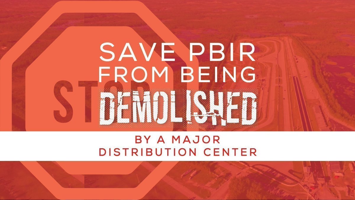 FormulaRaceProm's tweet image. WE NEED YOUR HELP!
PBIR is potentially being sold and replaced with a Walmart Distribution Center.  This iconic track, built-in 1964, will disappear forever if the sale is not stopped. 
Below is a link to a petition to save the track.  
buff.ly/37zLkRw