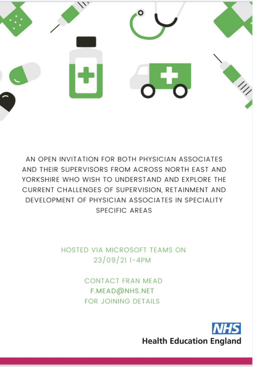 Are you a supervisor of a PA? Or a PA wanting to know what good supervision looks like? If so come join us at our supervisor event where we will hear from supervisors and PAs from all sectors of healthcare talk about their journey with PA supervision. Interested? See below!