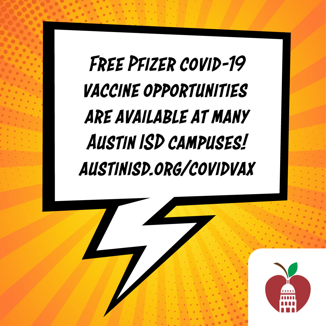 Austin ISD on Twitter "Free Pfizer COVID19 vaccine opportunities are