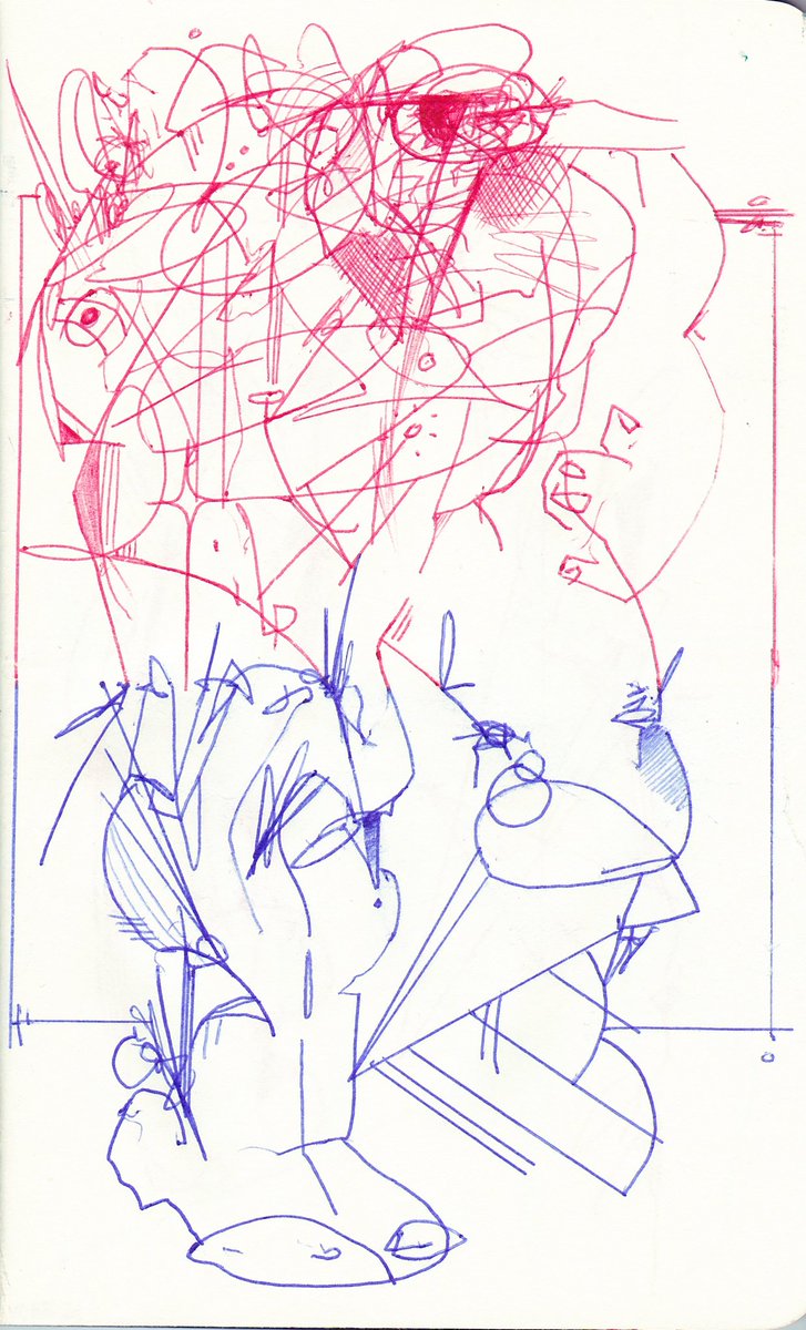ad_______001's tweet photo. A selection of pages for a possible project I have in mind. Still a ways from finishing but I’m chipping away at it slowly.
Bic ballpoint pens, on paper (5x8.5”) https://t.co/ez61oXmBbH