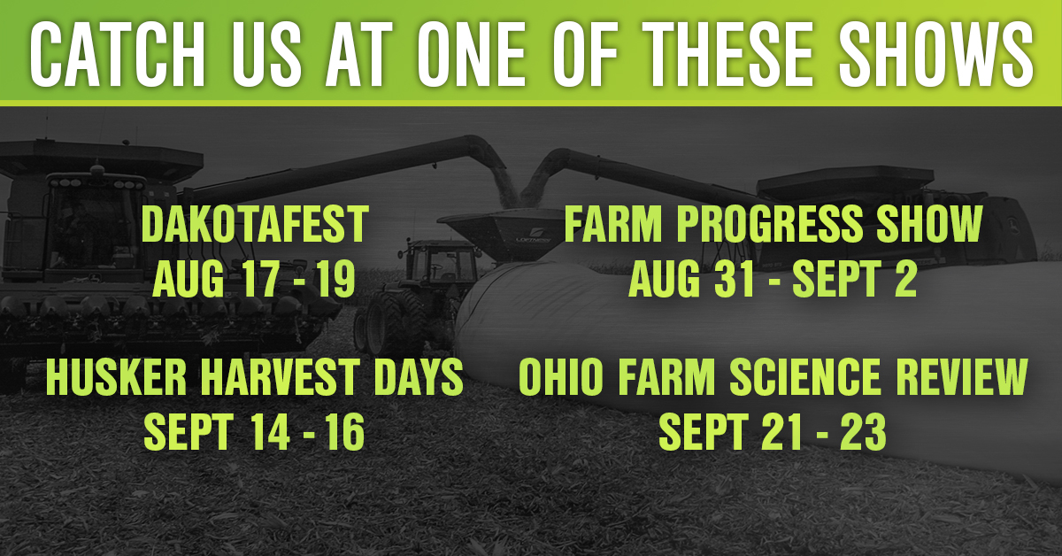 LoftnessAg's tweet photo. Mark your 📅   to come see us at one of these upcoming farm shows! https://t.co/J4CLfiqVbM
#dakotafest @FPShow #farmprogress21 @HHDays @OhioStateFSR https://t.co/qJKiWk16s5