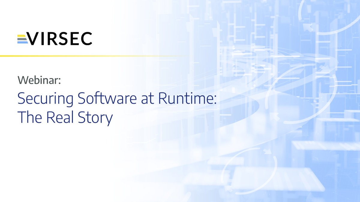 virsecsystems's tweet image. It’s time to stop cyber attacks on software for good. Join our webinar with Jim Routh on Tuesday, August 24, to see how we’ll get there. hubs.ly/H0TMbSP0 #runtime #runtimeprotection