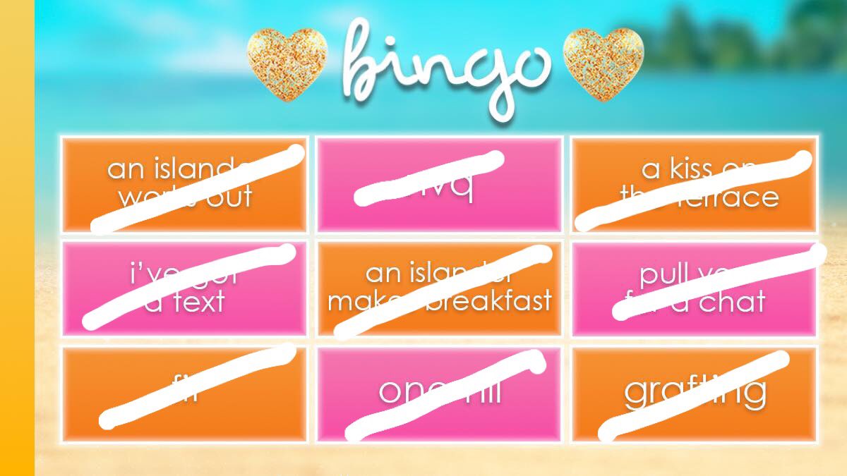 Isheyra's tweet photo. “Bingo card” #Bingo #LoveIslandBingo https://t.co/ULyxDxi06g