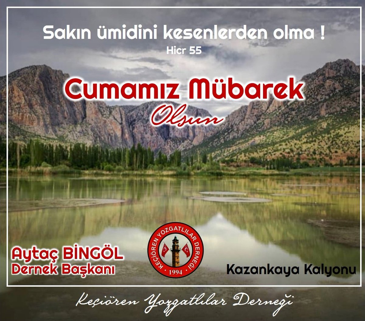 Sakın Ümidini Kesenlerden Olma..!!
Cumamız Mübarek Olsun..🇹🇷