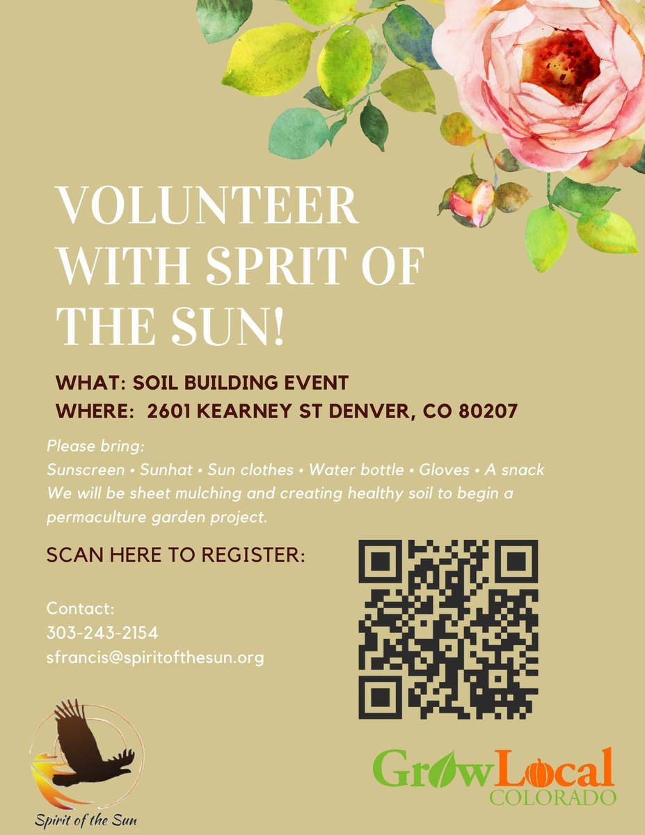 SpiritoftheSun1's tweet photo. Spirit of the Sun has multiple volunteer opportunities!

We have a soil building event tomorrow. Learn about permaculture and help build a sustainable garden.

We are also in need on volunteers for food share on Fridays and Sundays. Our greatest need is for delivery drivers. https://t.co/zrowxnFXG6