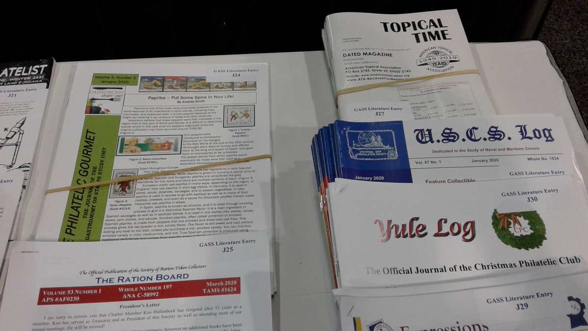 Some of the excellent topical publications in the #GASS2021 literature exhibit! What is your favorite philatelic journal?