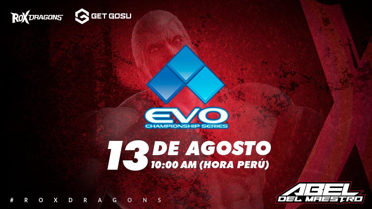 Hoy estaré dando lo mejor de mi en el torneo @EVO Championship Series. 

Es la primera vez que voy a participar de este gran torneo🏆 y espero contar con su apoyo 💪🏼

Nos vemos el Lunes en los streams 🔥. ¡Un saludo! 

#Tekken7 #EVOChampionshipseries