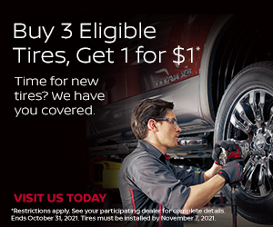 EdHicksNissan's tweet photo. Now is the time to purchase new tires! Visit us today and buy 3 tires, get 1 for $1! 
.
.
.
#edhicksnissan #tires #oilchange #routinemaintenance #carmaintenance #corpuschristi #autorepair #autoservice #autorepairdiscounts #expressservice https://t.co/yPkhCCmxvi