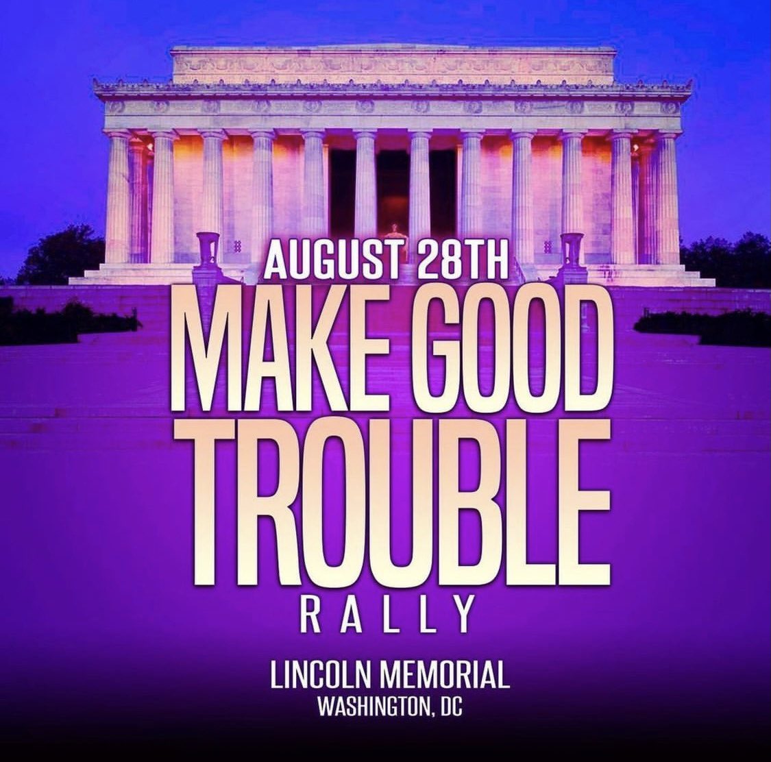 YouthOverGuns's tweet photo. Save the Date! August 28th 2021 at the Lincoln Memorial in Washington DC. In the spirit of the first March on Washington, join us for some Good Trouble!
@GoodTroubleDC
#GoodTroubleDC #MarchOnWashington #JohnLewis #BlackVotersMatter #StopTheFilibuster #BlackLivesMatter https://t.co/NALAuiLaIx