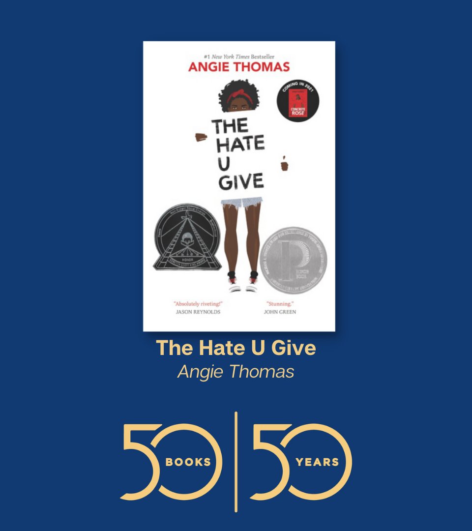 Powells's tweet photo. The Hate U Give by @angiecthomas 
Pub. 2017
“It opened the door for an explosion of YA fiction unafraid to demand action and young readers determined to do the same.” 

Read the book: https://t.co/dUzU1OfkY4

#50YearsofPowells #50Books50Years https://t.co/SKZoykiwNM