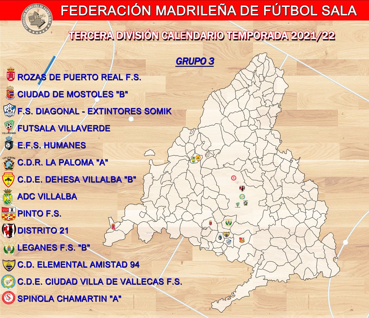 epinto_digital's tweet photo. Ya conocemos los integrantes del grupo 3 de #TerceraDivisión de la @FEMAFUSA, donde jugará está temporada el @pinto_fs. Una temporada que puede dar muchas alegrías al equipo que dirige @Rober_Titi_8. ¡Vamos! #futsal #futbolsala https://t.co/Gp7KgoAuJS