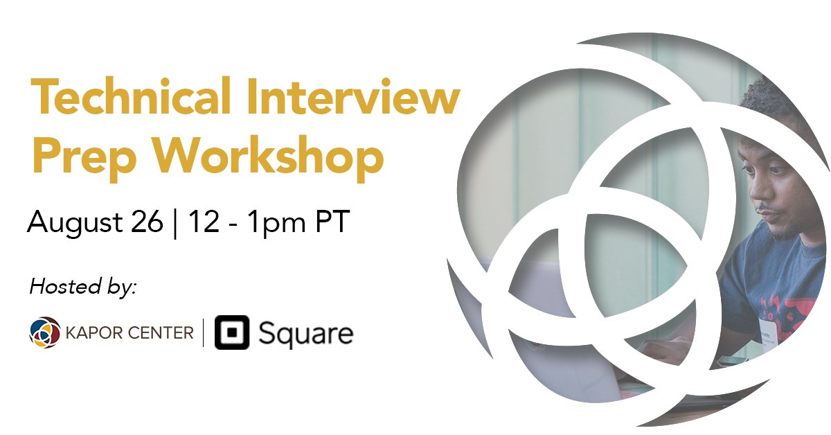 KaporCenter's tweet image. Calling rising engineers in the Bay Area!

#TechnicalInterviews can feel like the biggest hurdle between you and your next dream job. Join our upcoming workshop w/ @Square to prep and explore entry-level #engineering roles!

Register at bit.ly/technicalprep