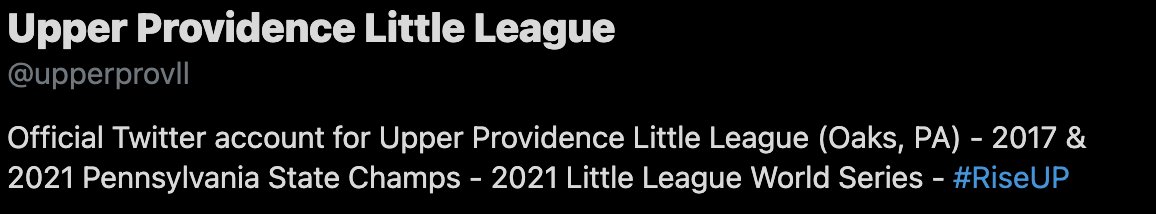 Upper Providence Little League tweet media