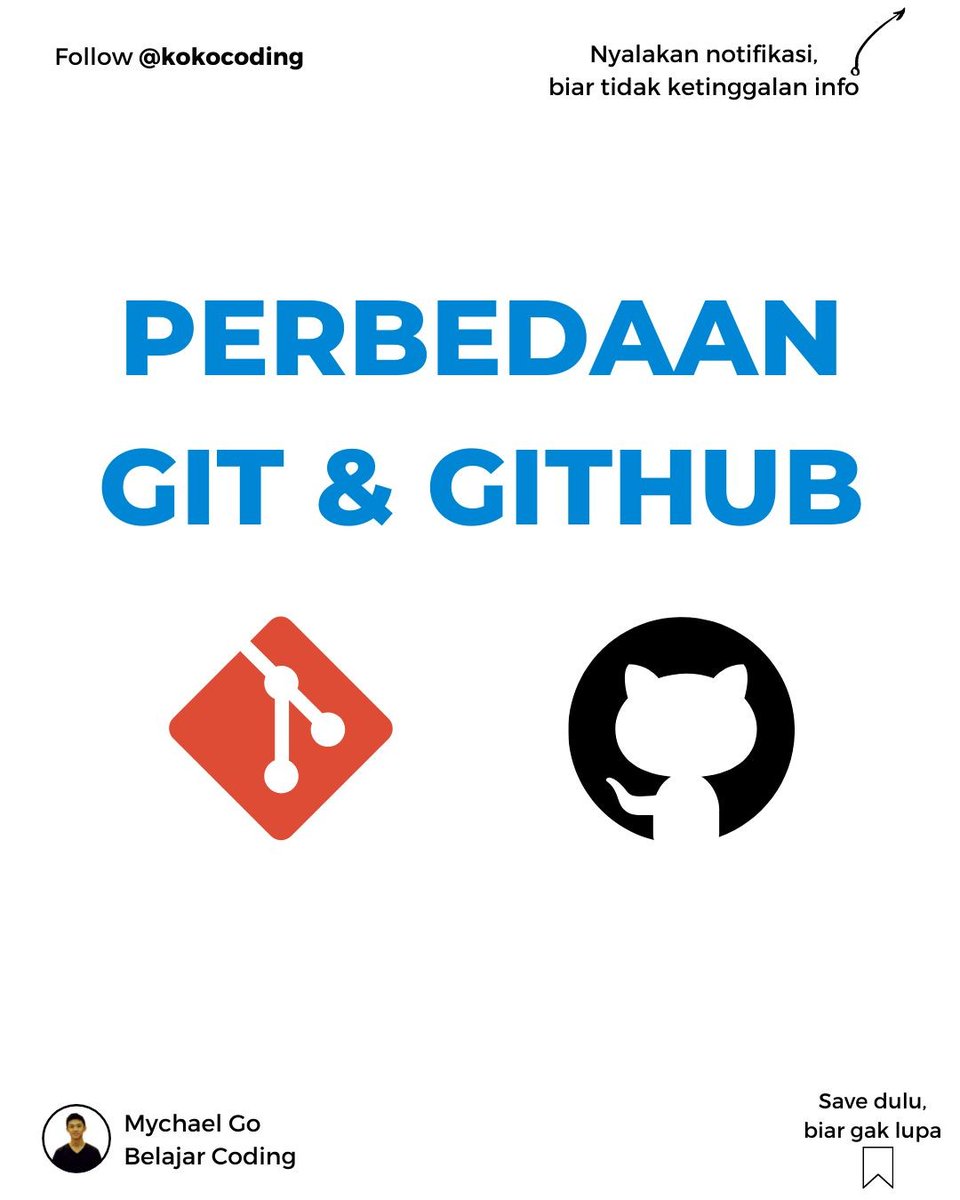 mychaelgo's tweet image. instagram.com/p/CSf6vSIhAaZ/ 
🤔Apa sih bedanya Git &amp;amp; Github ?
Yuk intip perbedaannya..
-
➡️Follow kokocoding
➡️Follow kokocoding
➡️Follow kokocoding
-
#makinpahamcoding 
#git #github #gitvsgithub #versioncontrol
#coding #developer #softwareengineering #softwareeng