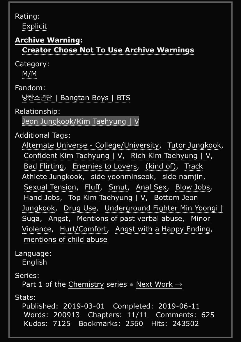 taekook ao3 recs on Twitter "chemistry by taecheeks (taehcheeks) →