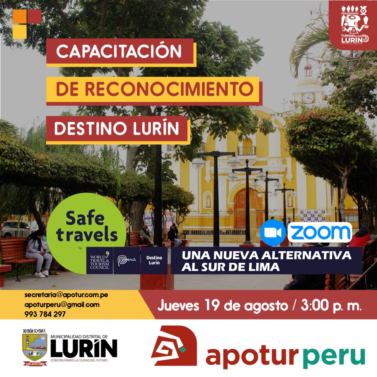 📢CAMBIO DE FECHA. Capacitación de reconocimiento - Destino Lurín. Los esperamos es jueves 19 de agosto a las 3.00 pm.
Registro: forms.gle/HKemgZR6xYzvte…