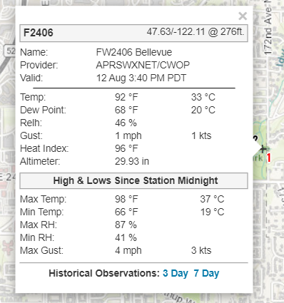 ElPacoKwako's tweet photo. @MorganKIRO7 I think 100 was hit today according to noaa obs, record possibly broken https://t.co/EK2ANMysBG