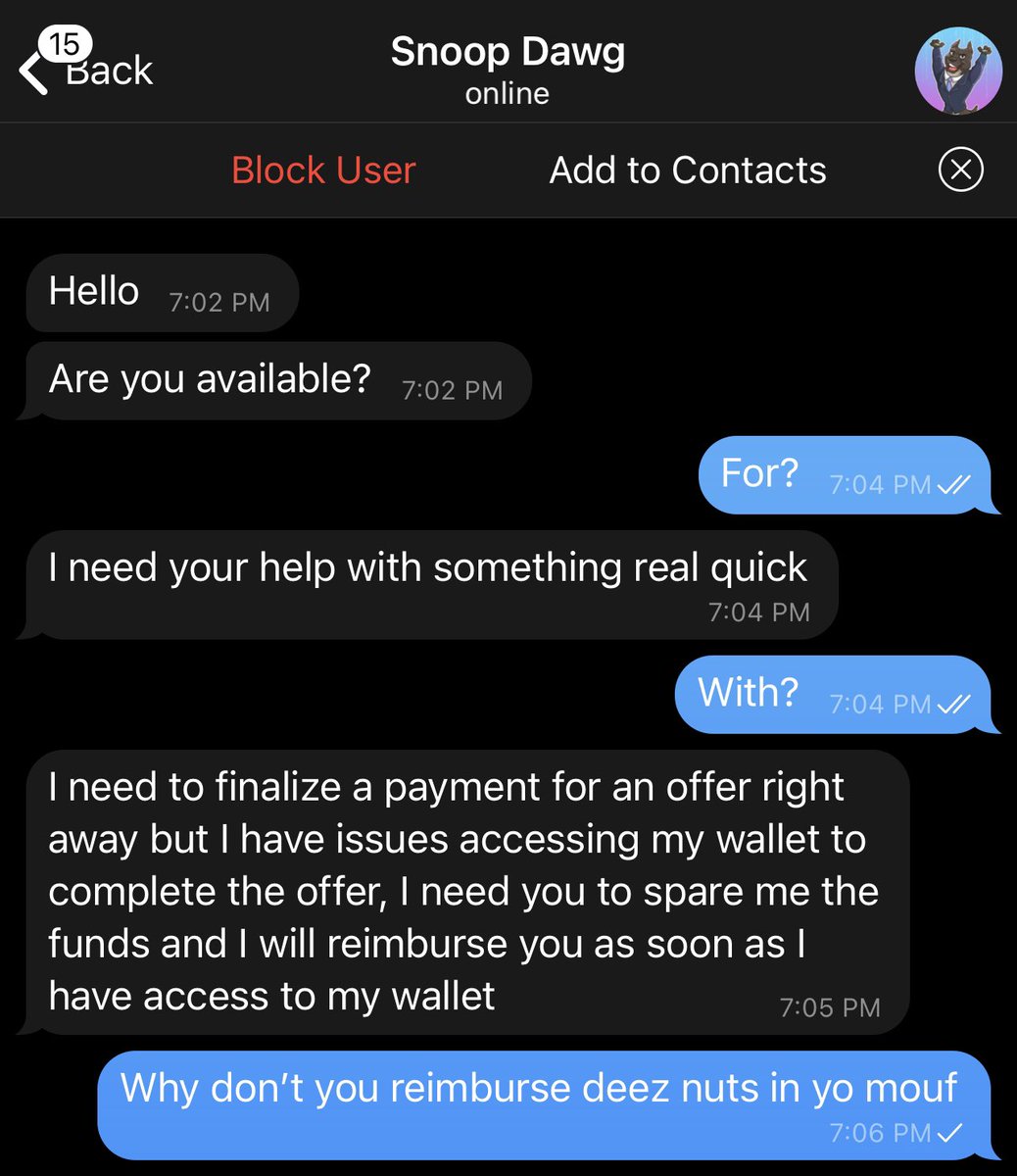 IGotSilver's tweet photo. I love messing with crypto scammers ❤️ https://t.co/U8fH3NBwv2