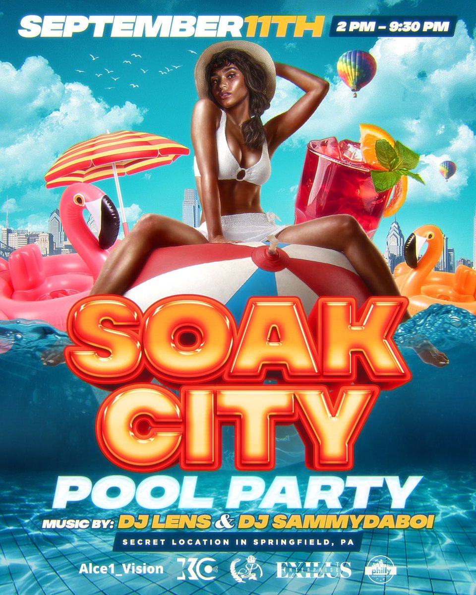 iam_kaherdin's tweet photo. 💦Soak City🌃
Sept 11th📍2pm-9pm 🕘
.
Springfield, PA ( 🆓 PARKING)
•
Sounds by @djsammydaboi and @DJLENS509 🎶 🎧
.
TICKETS ON SALE NOW ‼️ ‼️ ‼️
LINK IN THE BIO ‼️ ‼️
.
Brought to you by
@iam_kaherdincharles | @alce1_vision |#treese | @bigkerb215 || @shaazaam_ https://t.co/IYpKdkvdsO