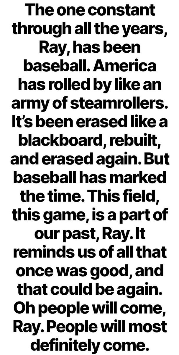 OCSportsGeek's tweet photo. We need more positive reflections of our commonality.
Great job on this @MLB
The vibes, the magic in the air, the moments.
We should celebrate our common threads, especially in these bonkers, divided times.
#FieldOfDreamsGame
#oneconstant https://t.co/a766dFwfSI