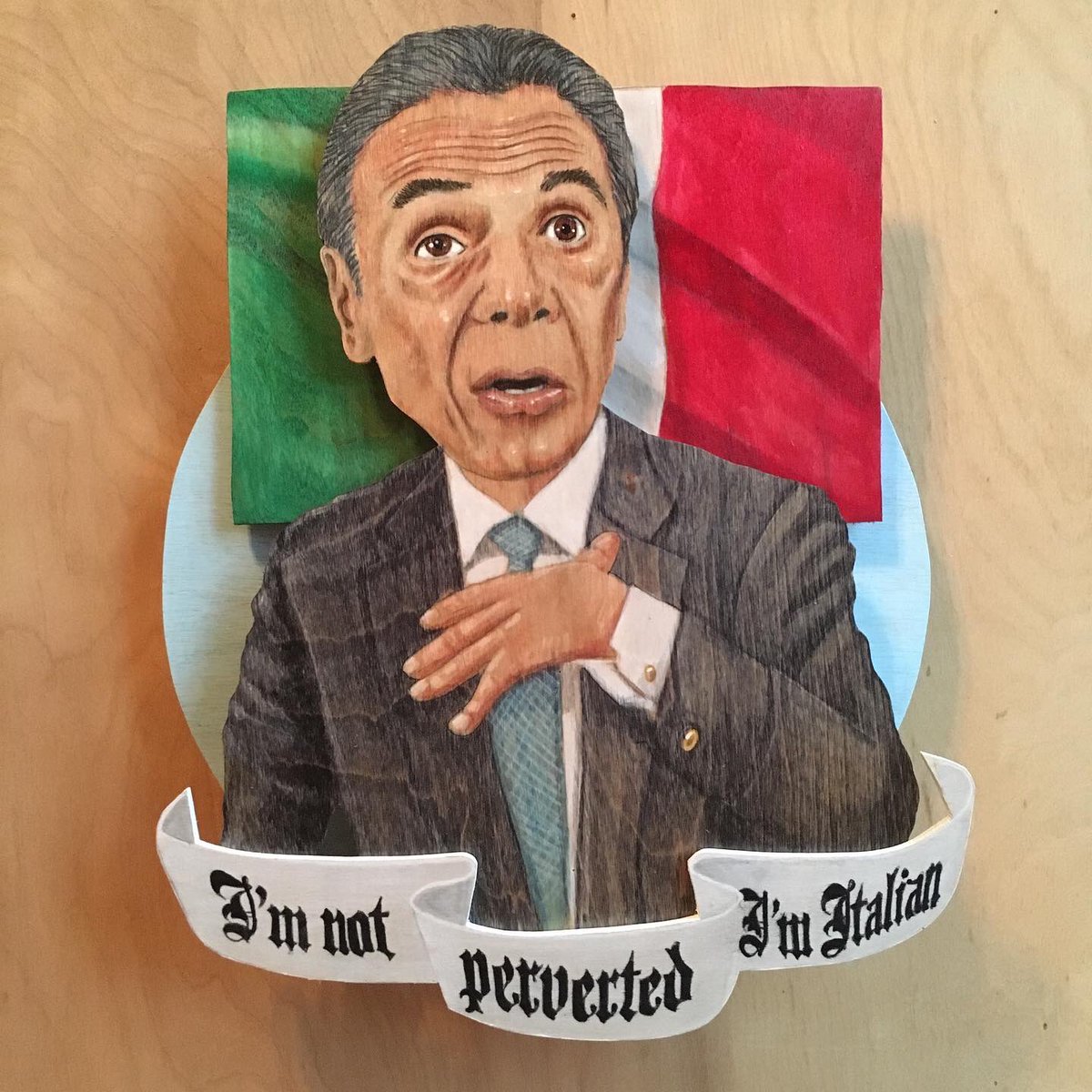 New artwork. Reality is bonkers these days. #Cuomo #italian 
Original art and prints available through link in my profile