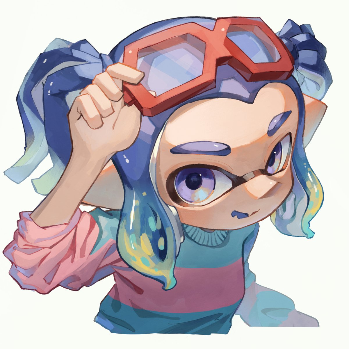 「#スプラトゥーン2  #Splatoon
commission:メガネガール😎」|あるふぁ@のイラスト