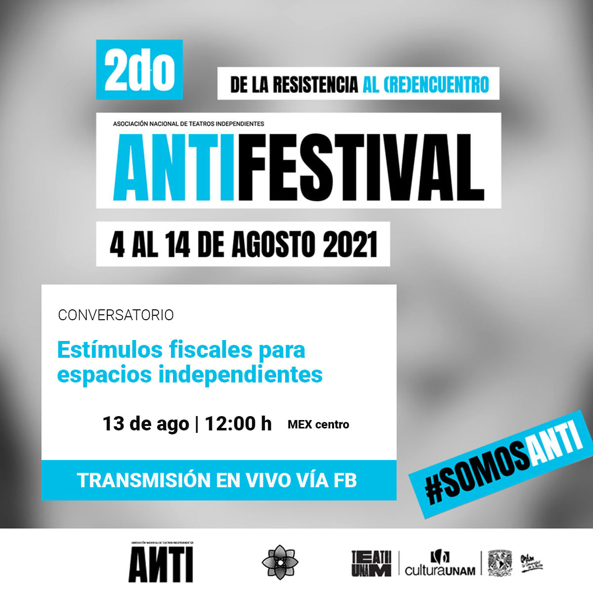 TeatroRendija's tweet photo. 🚨últimos días de #Antifestival🚨
¡VIERNES! #SomosANTI #AsómatePorLaRendija @SistemaCreacion @teatrounam @TeatrosAnti @LaCapillaTeatro @LaTiteria https://t.co/FhPbF3e7Tn