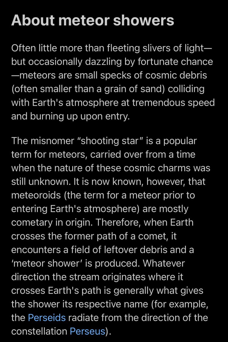 freemanwd's tweet image. Perseids meteor shower going on tonight and tomorrow.  

Not a bad time to make a wish upon a (shooting) star 💫 #skyguide