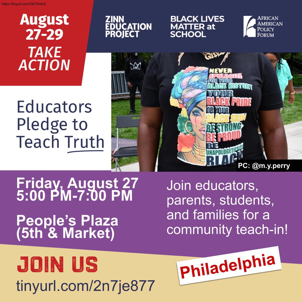 Friends in Philadelphia: Mark your calendars for 8/27 for a #TeachTruth Teach-In with @PhilWP86, @LabGumbo, @MelanatedEC, @Philly_RJ, @AAPolicyForum, @BLMAtSchool, @barwe215, @KendraPHL, @PhillyDSA.  

Learn more here: fb.me/e/1DnsDv1XH 

Not in Philly? Plan your own!