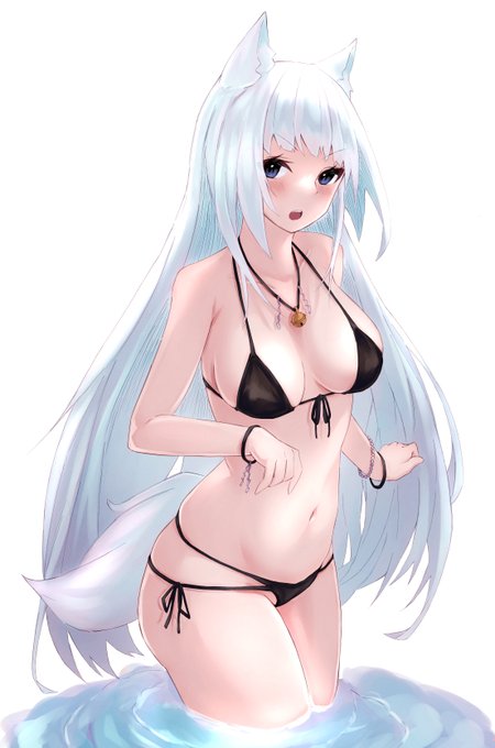 水着白毛ちゃん 