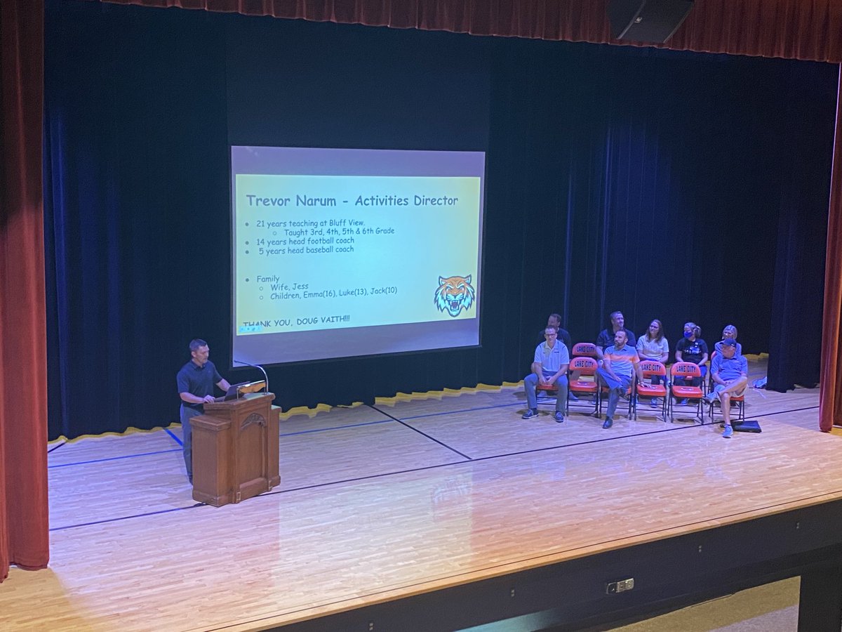 Fall Parent-Athlete Meeting in Lake City with our new AD, Trevor Narum, presenting! #lctigerpride