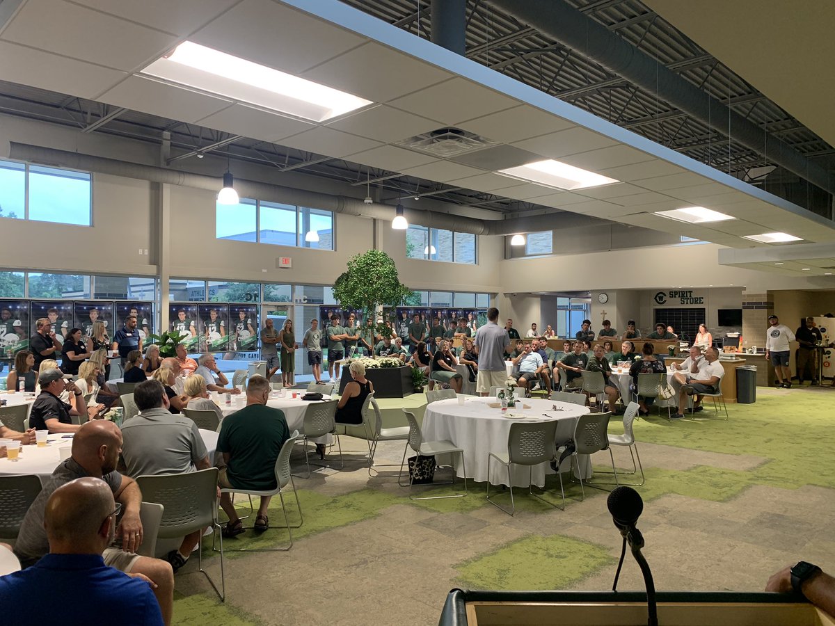 Thank you <a href="/TimHiller3/">Tim Hiller</a> for speaking to our our <a href="/GRWCFootball/">Grand Rapids West Catholic Football</a> tailgate event. Tremendous message on stewardship this evening. @jmichalow <a href="/n_arsulowicz/">Noah Arsulowicz</a> <a href="/Kylek_24_/">Kyle Kloska</a>