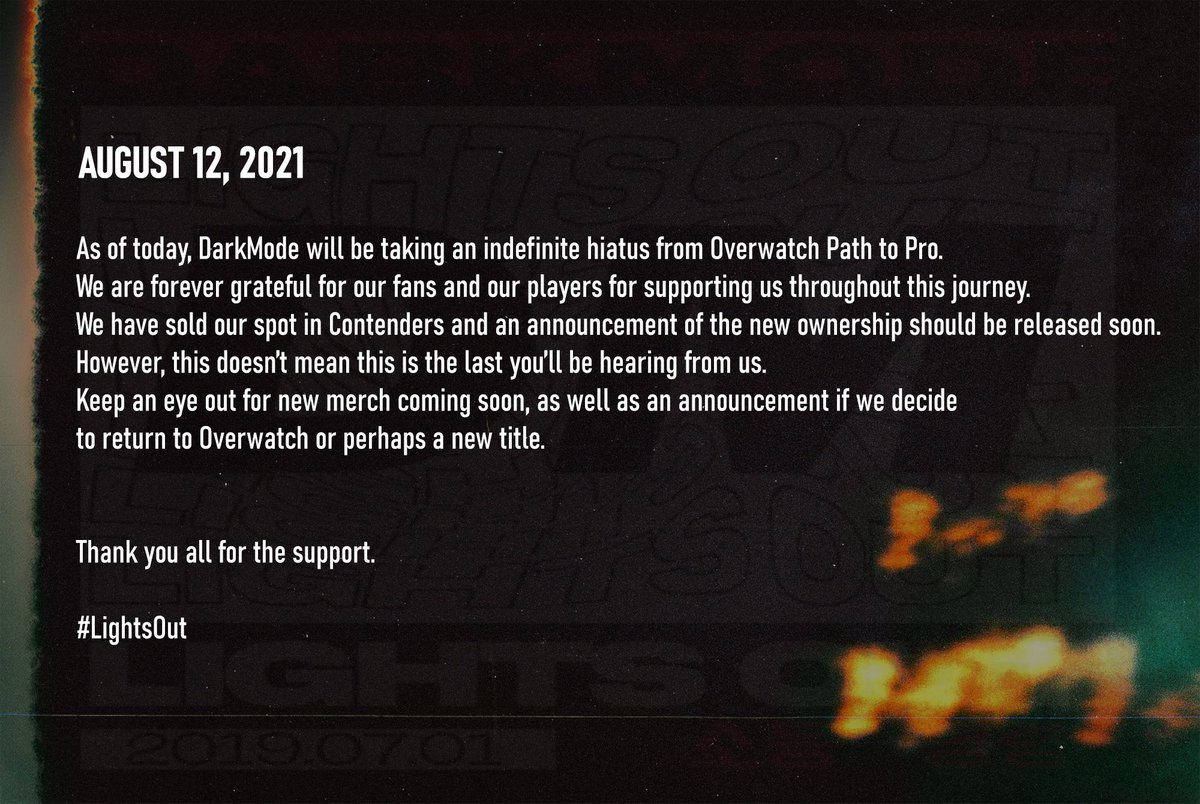 DarkModeGLOBAL's tweet image. 8/12/2021.

#LightsOut