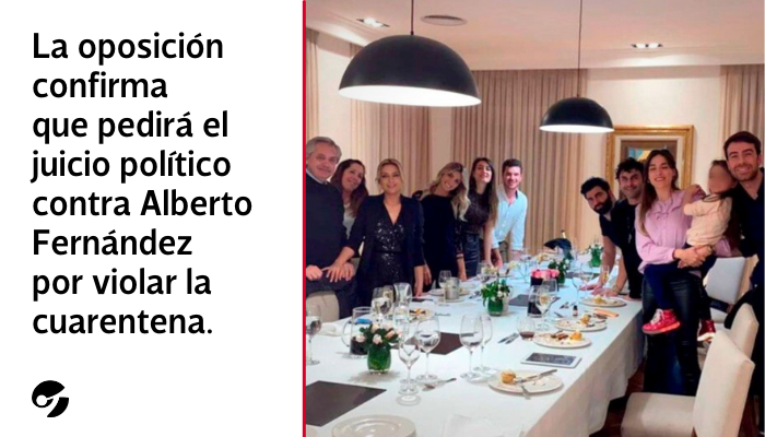 clarincom's tweet photo. La oposición pedirá el #JuicioPolitico contra Alberto Fernández por violar la cuarentena. #LaFoto del cumpleaños de Fabiola Yáñez generó polémica en el Gobierno #LasFotos Más: https://t.co/qXLZrJdySA https://t.co/r9xxAIn4ep