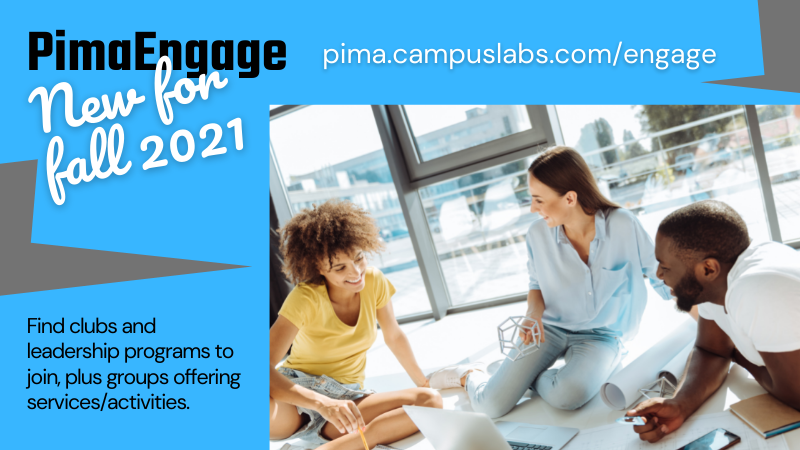 pimatweets's tweet photo. The new @pimastudentlife PimaEngage is THE place to find clubs and leadership development programs to join, plus other groups offering services/activities. Join using your MyPima login: https://t.co/tV9VqTMCoo
#pimastudentlife #backtopima21 #pimacommunitycollege @MyPimaFuture https://t.co/iGB0rdFic9