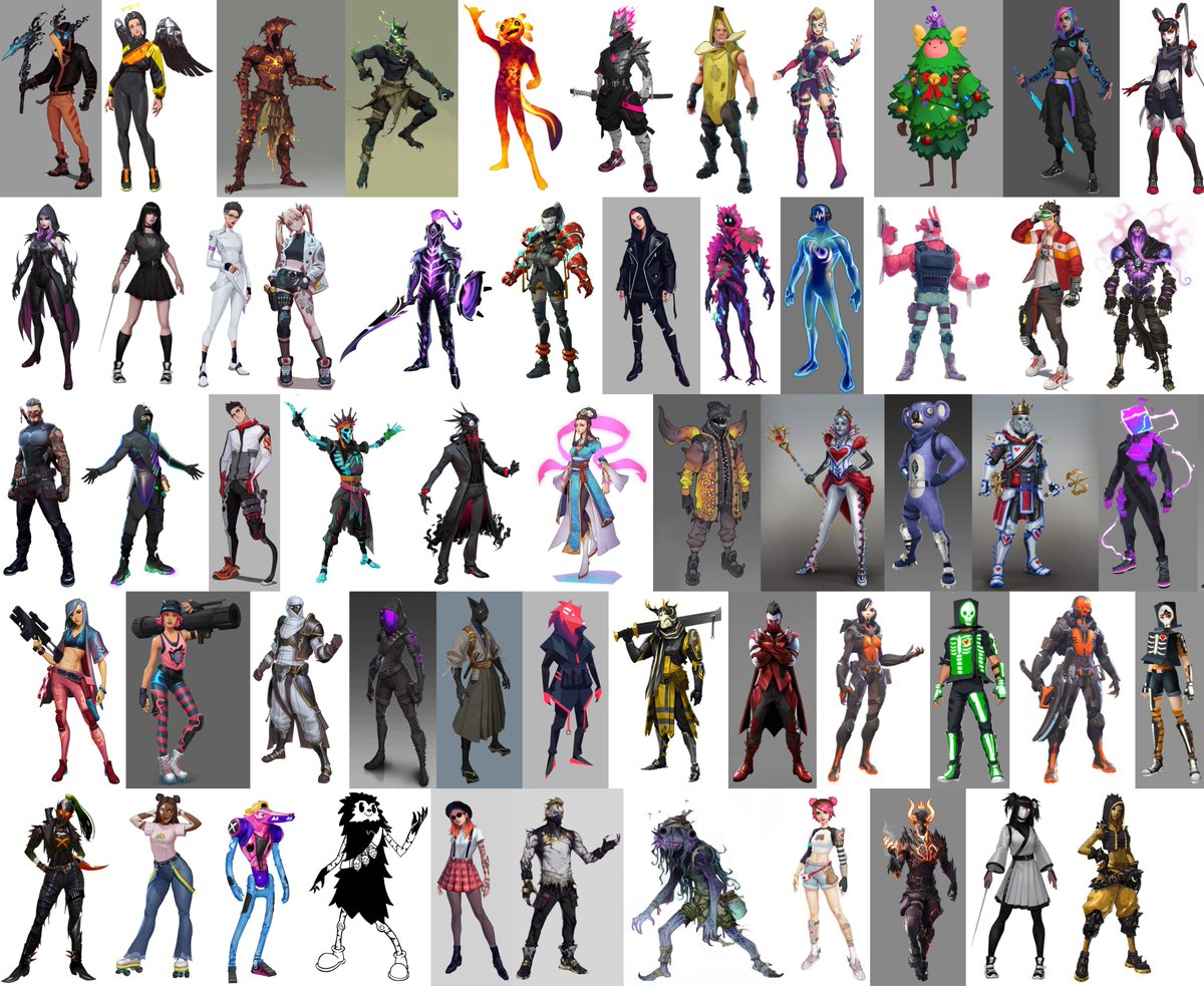 ShiinaBR's tweet photo. A cool perspective for people who don't like the current skins:

Keep in mind that, next to leaked collabs, we also know of many "Fortnite Originals" that will *probably* be coming to the game in the next months!

No matter what skins you like, Epic has something for everyone. 😇 https://t.co/trE2eHMFIj