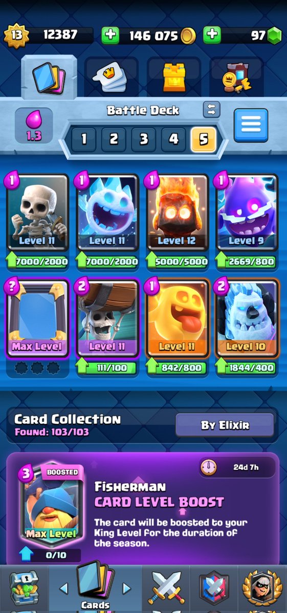 New challenge: 12 wins in classic challenge with a 1.3 elexir deck
The prize pool is $ 5 and each day it will increase by an additional $ 5 up to 7 days ($ 35) after the challenge will be considered impossible
Condition: RT + Follow sent me a dm before starting to check condition