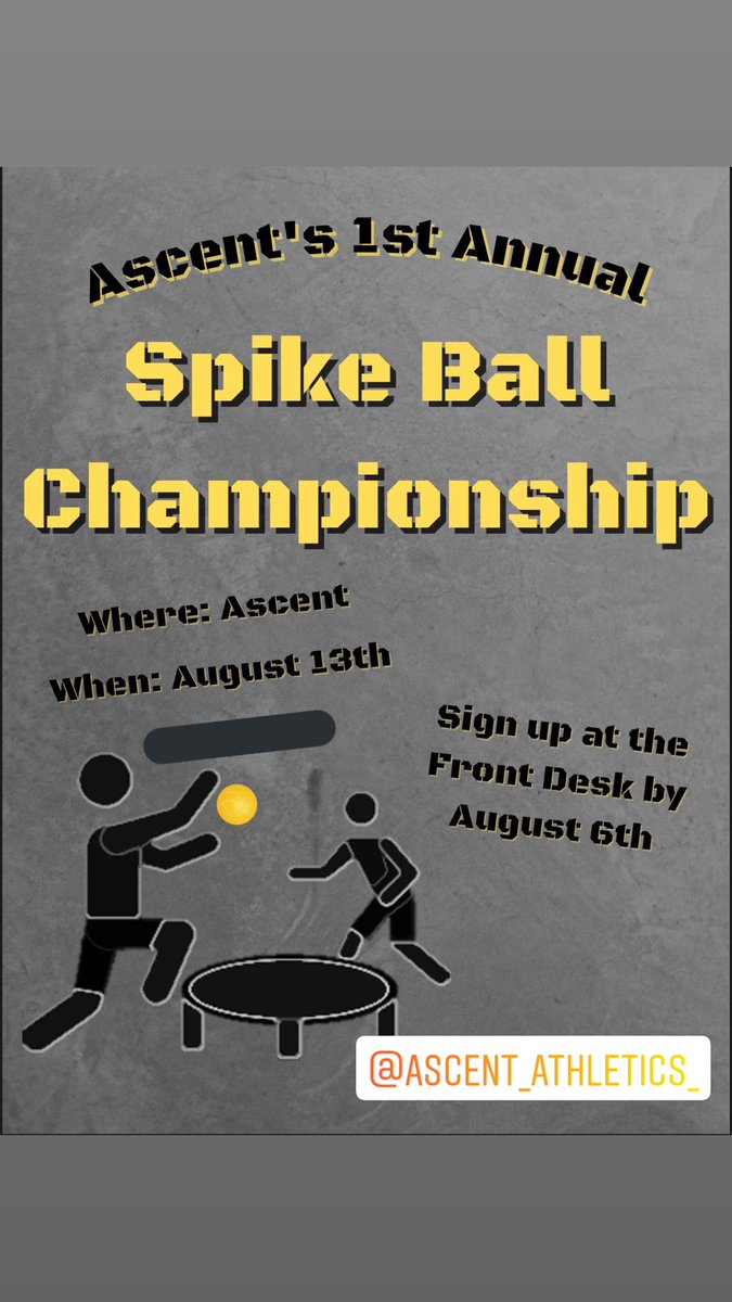 AscentAthlete_'s tweet photo. Tomorrow, Friday August 13th, Ascent will be hosting the Ascent @Spikeball Championship at 1pm. 8 teams will enter. Only 1 will be crowned Champion.
Winners will receive some dope #Ascent swag. https://t.co/VqrAxDrKjK