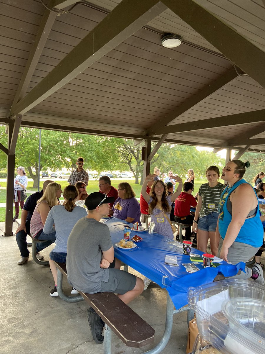 troupe3185's tweet photo. We had a great group come out tonight for the welcome picnic! If you missed it—come see us at the first drama club meeting on 9/2 after school in room 144! https://t.co/I4Fm159o7T