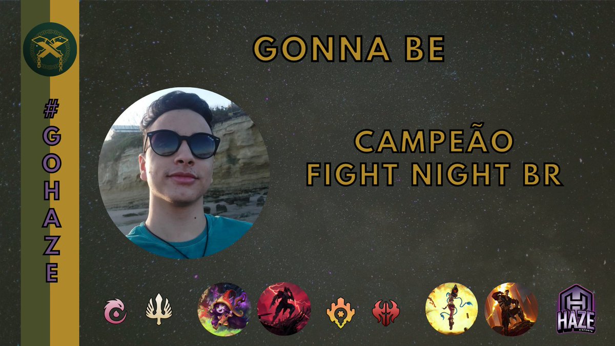TeamHazeLoR's tweet photo. É CAMPEÃO @gonna_be1 conquistou a noite do Fight Night Brasil organizado pela @GiantSlayerBR. 
"Muitas batalhas ainda virão, Pois sou guerreiro, trabalhador, Canto e pra longe espanto tudo de mal, tudo de dor" Música que ele cantava enquanto jogava para inspirar a todos #GOHAZE. https://t.co/4zKBQIVGS5