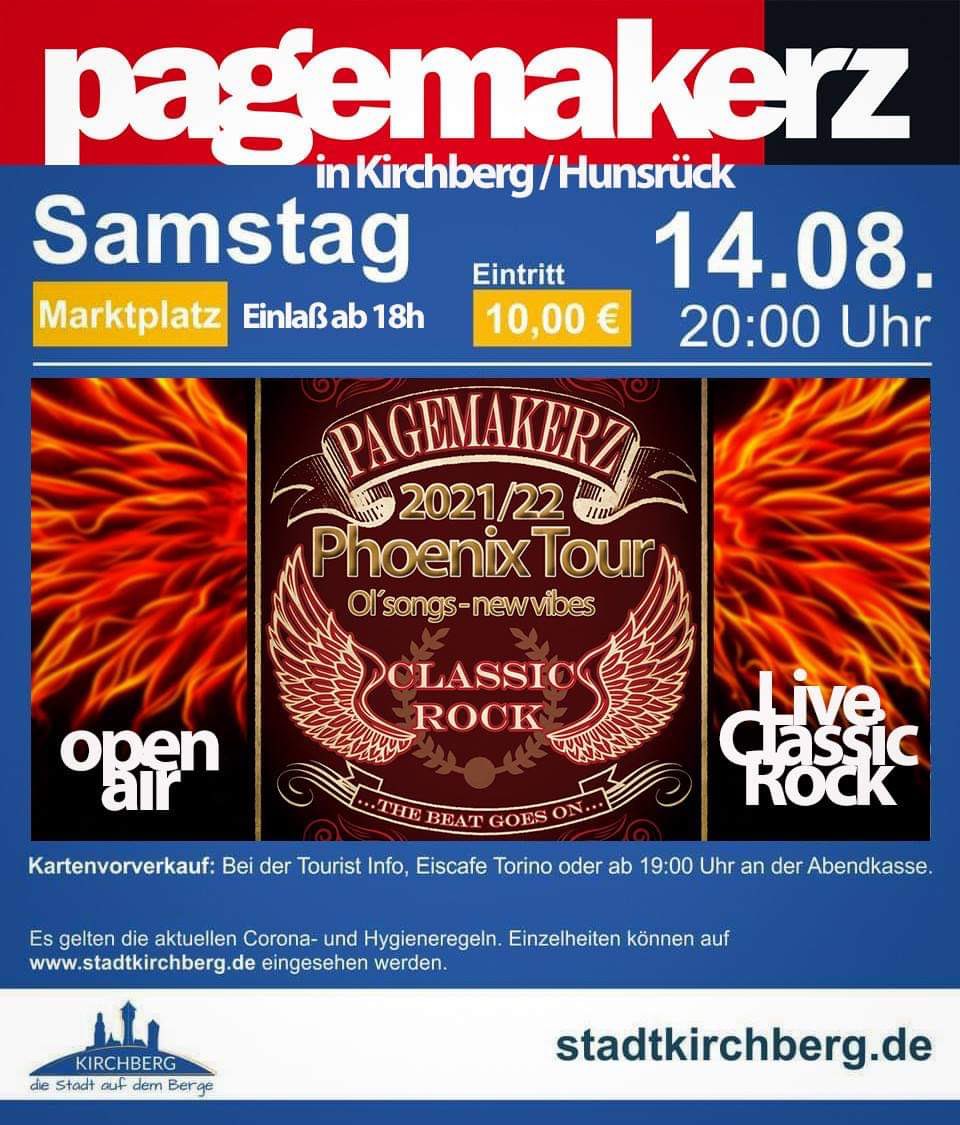 Nach 2jährigem Corona-Live Entzug, in kompletter Neubesetzung, wie der Phoenix aus der Asche, das EINZIGE diesjährige Konzert der Band u.a. mit THEA /Drums, KATJA+SANDRA/Vocals, MARC /Bass, JÖRG /Keys, HERBERT/Gitarre + special guest, GEORGE Rademacher WIR FREUEN UNS AUF EUCH !