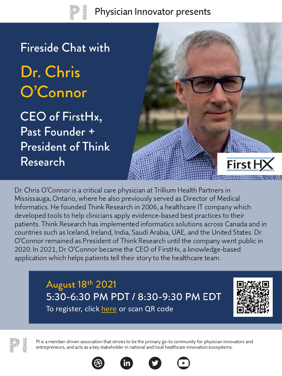 Physician Innovator (@physinnovator) on Twitter photo Less than a week to sign up for our next Fireside Chat with <a href="/chrisoconnor777/">Dr. Chris O'Connor</a> geared towards physicians and medical trainees! Sign up for free here: lnkd.in/e59xwS9 Less than a week to sign up for our next Fireside Chat with <a href="/chrisoconnor777/">Dr. Chris O'Connor</a> geared towards physicians and medical trainees! Sign up for free here: lnkd.in/e59xwS9