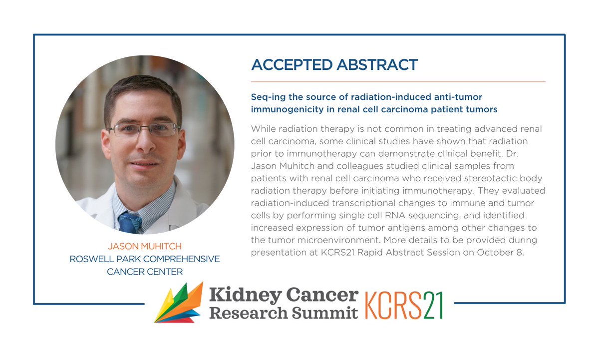 KidneyCAN (@kidneycan) on Twitter photo #KCRS21 Rapid Abstract Session, @JMuhitch of <a href="/RoswellPark/">Roswell Park</a> reports on modulation of tumor microenvironment & tumor antigens by #SBRT radiotherapy prior to initiation of immunotherapy in patients with #RCC #kidneycancer
Register at kcrs.kidneycan.org #KCRS21 Rapid Abstract Session, @JMuhitch of <a href="/RoswellPark/">Roswell Park</a> reports on modulation of tumor microenvironment & tumor antigens by #SBRT radiotherapy prior to initiation of immunotherapy in patients with #RCC #kidneycancer
Register at kcrs.kidneycan.org