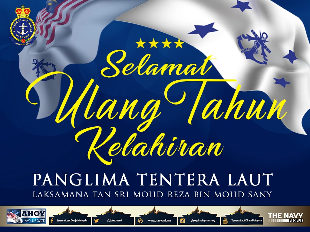 tldm_rasmi's tweet photo. بارك الله في عمرك

Warga #NavyPeople mengucapkan Selamat Ulang Tahun Kelahiran kepada Laksamana Tan Sri @reza_azeranil63
Semoga Allah SWT memberkati Tan Sri dengan kesihatan yang berpanjangan dan keupayaan untuk memimpin kami mencapai kejayaan dan kecemerlangan.

#NavyWishes https://t.co/efHT1dcGy5