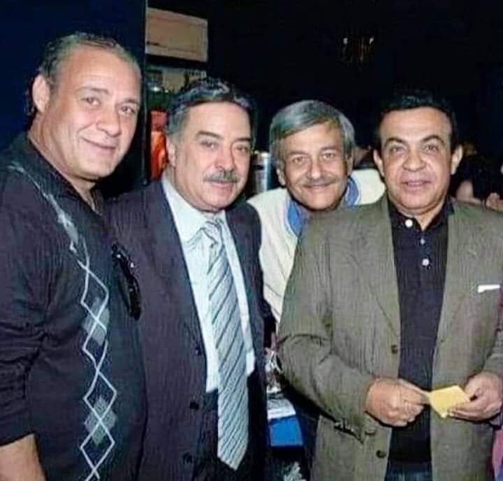 صوره نادره للراحل هادي الجيار وابراهيم خان وفاروق الفيشاوي ويوسف شعبان صدى البلد البلد