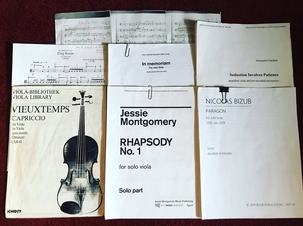 mhall_viola's tweet photo. Creating the perfect playlist for my weekend’s solo recital at Thirsty Ears Festival In Chicago.
Includes live premiere of my new piece Adrenaline Rush!
#newmusic #composer #Chicago @acmchicago #ThirstyEars https://t.co/4PewTXhbDs
