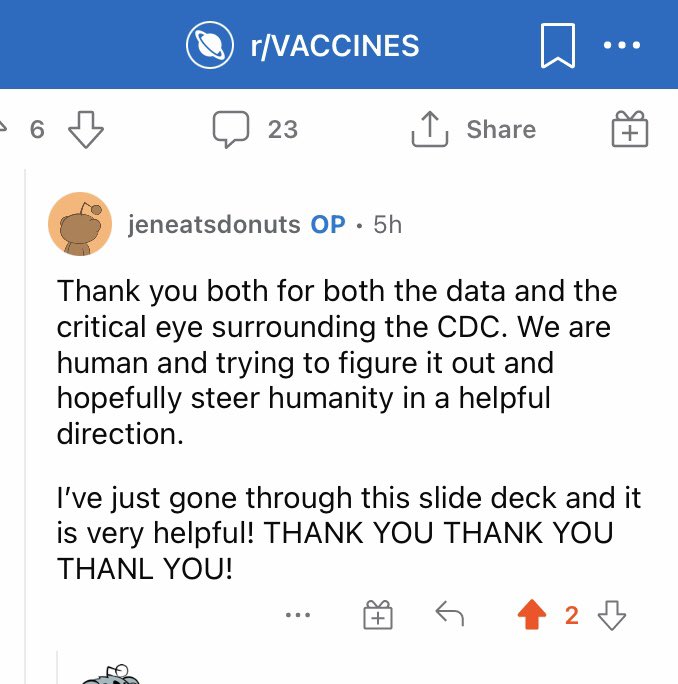 teensforvaxx's tweet photo. We are so happy 🥳🥳! Someone worried about their hesitant, numbers-driven mom was looking for resources. We shared CDC ACIP’s benefits v. risks deck for adults. They thought it was invaluable!!! Amidst all these trust issues, a bright spot!! #oneshotatatime @CDCDirector ⬇️⬇️⬇️ https://t.co/PbKzmXMv1C