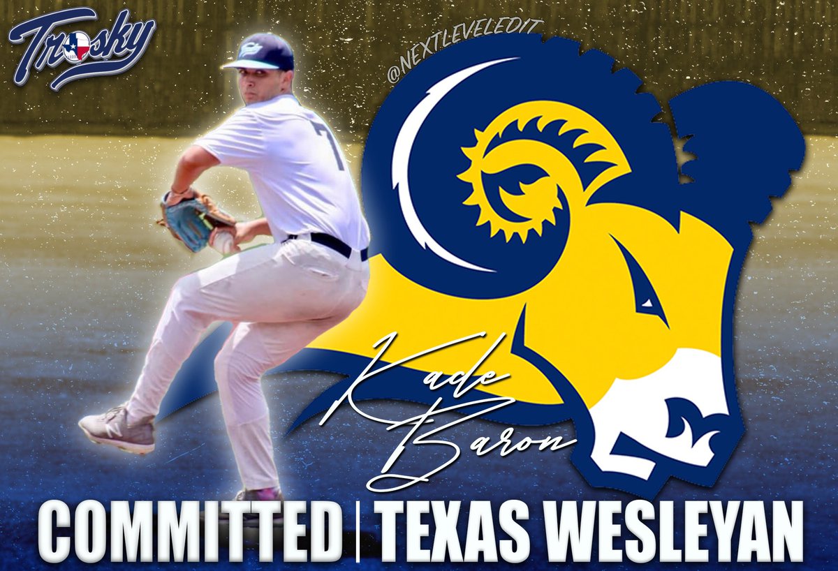Troskytexas's tweet photo. Congratulations to 
Kade Baron 2022 grad 
Strake Jesuit Hs 
for committing to further his education and play baseball at Texas Wesleyan University ! 
Trosky Texas Baseball
Trosky Baseball
Nate Trosky
TB Trosky https://t.co/m9EDrvc4Fy